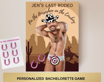 Cowboy Bachelorette Party Game Template Same Cowboy forever personalized decor sign Nashville Bach Editable Game Groom Face Decor Last Rodeo