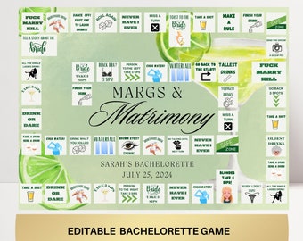 Margs and Matrimony Bachelorette Party Game Template Final Fiesta personalized decor sign Tequila Bach Editable Games personalized hen party