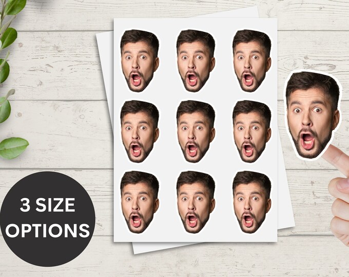 Custom Photo Sticker Sheet, 1” Personalized Face Stickers, Fun Novelty ...