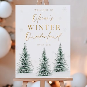 Winter Onederland Willkommensschild 1. Geburtstag Willkommensschild Blau Winter Onderland Decor Blaue Schleife Kokette Schneeflocke Schild Urlaub erster Geburtstag Poster