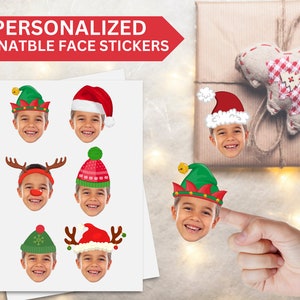 Christmas Present Face Stickers, Present Stickers, Christmas Gift Personalization, Face Sticker, Gift Face Sticker, gift name tag stickers