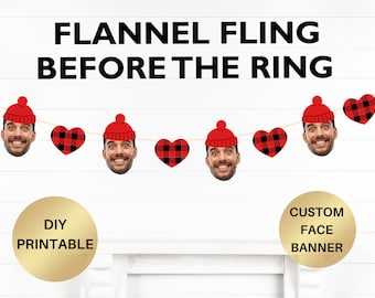 Personalizado franela Fling Bachelorette Banner Plaid Bachelorette Banner franela Fling antes del anillo Banner Camp Bachelorette Banner Face banner