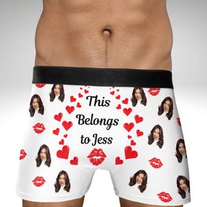 Cadeau photo personnalisé pour petit ami mari Boxer personnalisé sous-vêtement visage sous-vêtement homme personnalisé boxeur marié Cadeau d'anniversaire pour lui