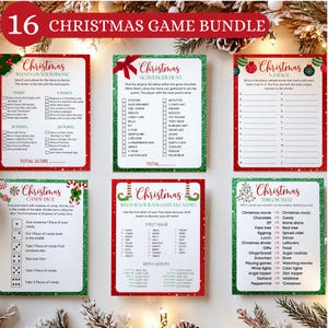 Christmas Game Bundle Printable Family Games Office Holiday Party Activities Fun for Kids and Adults Christmas Trivia Fun Holiday Game Bingo