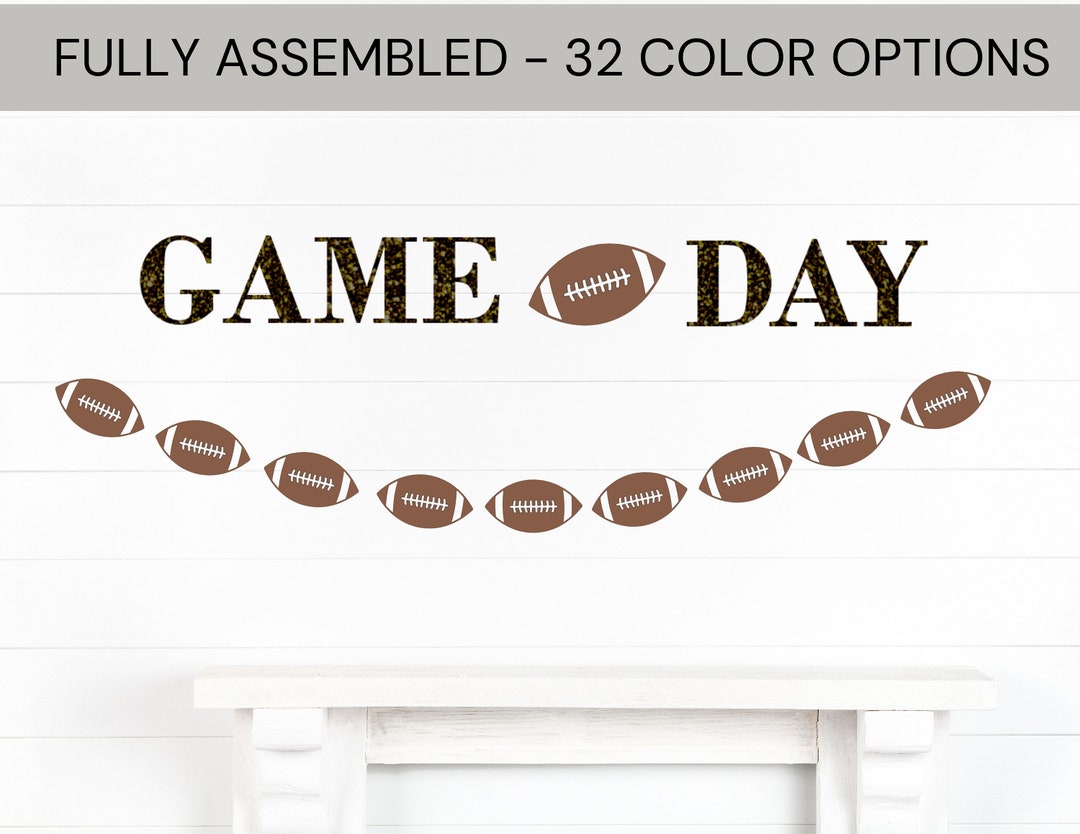 Game Day Banner Football Birthday Party Banner Super Bowl Etsy