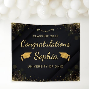 Graduation Banner Class of 2025 Graduation Backdrop Graduation Decorations Name Banner Grad Party Sign Congrats Grad Sign Grad Gift