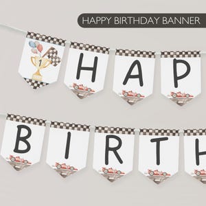 Fast One First Birthday Party Sign Happy Birthday Banner Racecar 1st Birthday Bunting First Lap Down Birthday Party Decor Racing Party