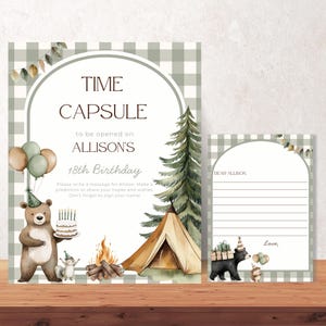 One Happy Camper Birthday Time Capsule Sign Camping Theme First Birthday Party gender neutral 1st Birthday Woodland Party Guest Book sign