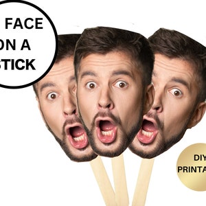 Face on A Stick Big Head Cutouts Bachelorette Party Favors Birthday Decorations Fat Head Groom Cupcake Toppers Graduation Funny Party Favors