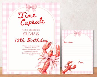 Pinch Me I'm One Girl Birthday Time capsule Lobster Broil 1st Birthday Nautical Low Country Crawfish Boil Summer First Bday Guest book