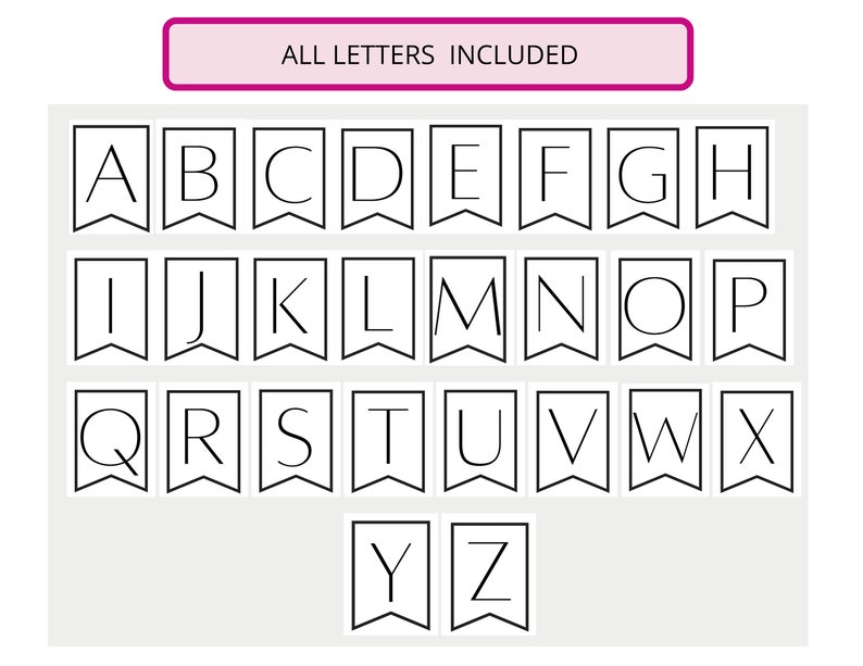 Custom Printable PDF BANNER Printable Alphabet Letter Banner Etsy