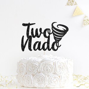 Twonado Kuchen-Topper Für 2. Geburtstag – Tornado-Design, Aus Glitzerkarton, Fertig Montiert, Für Jungen & Mädchen