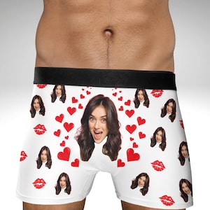 Cadeau photo personnalisé pour petit ami mari Boxer personnalisé sous-vêtement visage sous-vêtement homme personnalisé boxeur marié Cadeau d'anniversaire pour lui