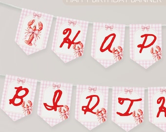 Pinch Me I'm One Birthday Party Sign Happy Birthday Banner Lobster Broil 1st Birthday Nautical Low Country Crawfish Boil Summer First Bday