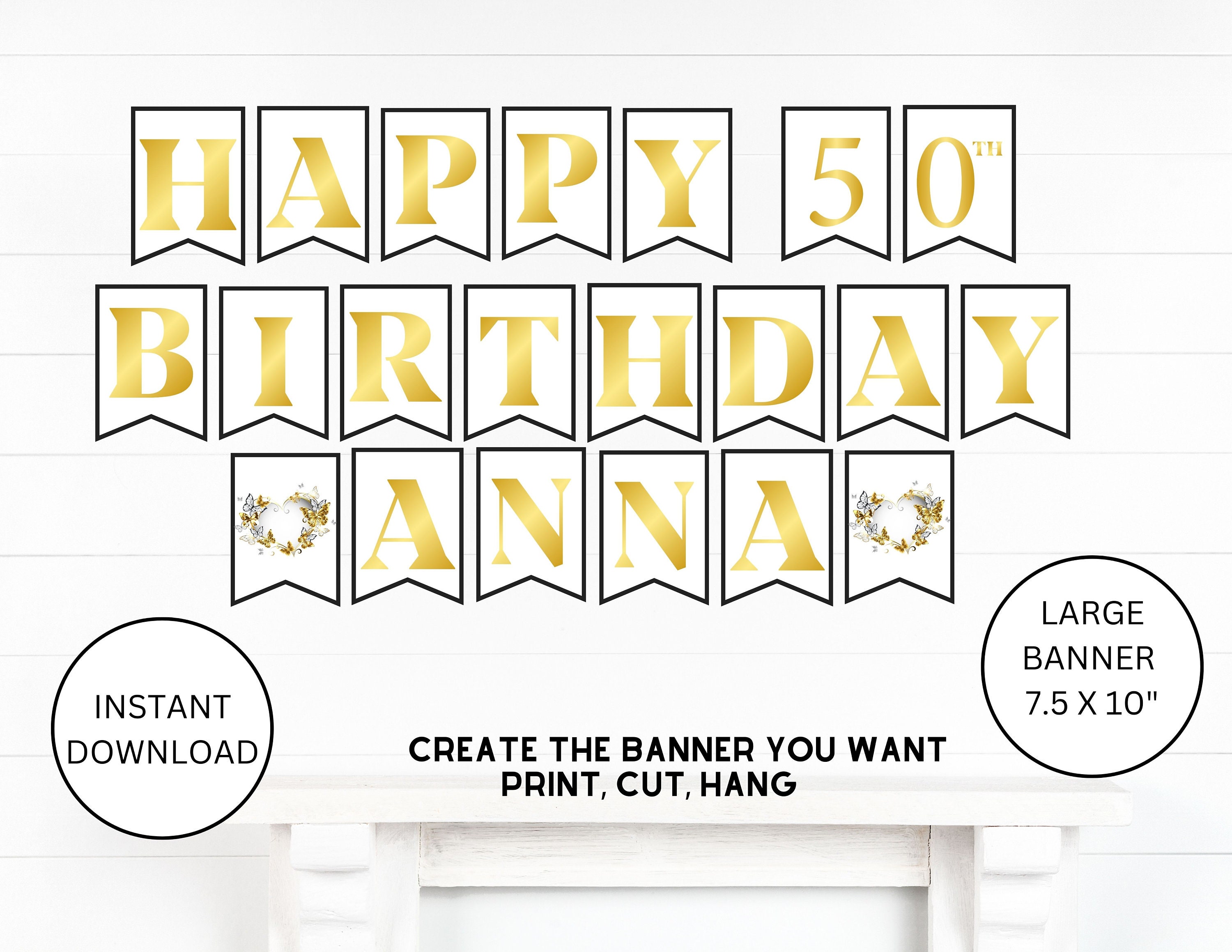 DIY Printable PDF BANNER Alphabet Letter Banner Printable Etsy