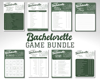 Camp Bachelorette Party Games Bundle Bachelorette Games Package Editable Printable Games Bachelorette Drinking Games Cabin Bachelorette