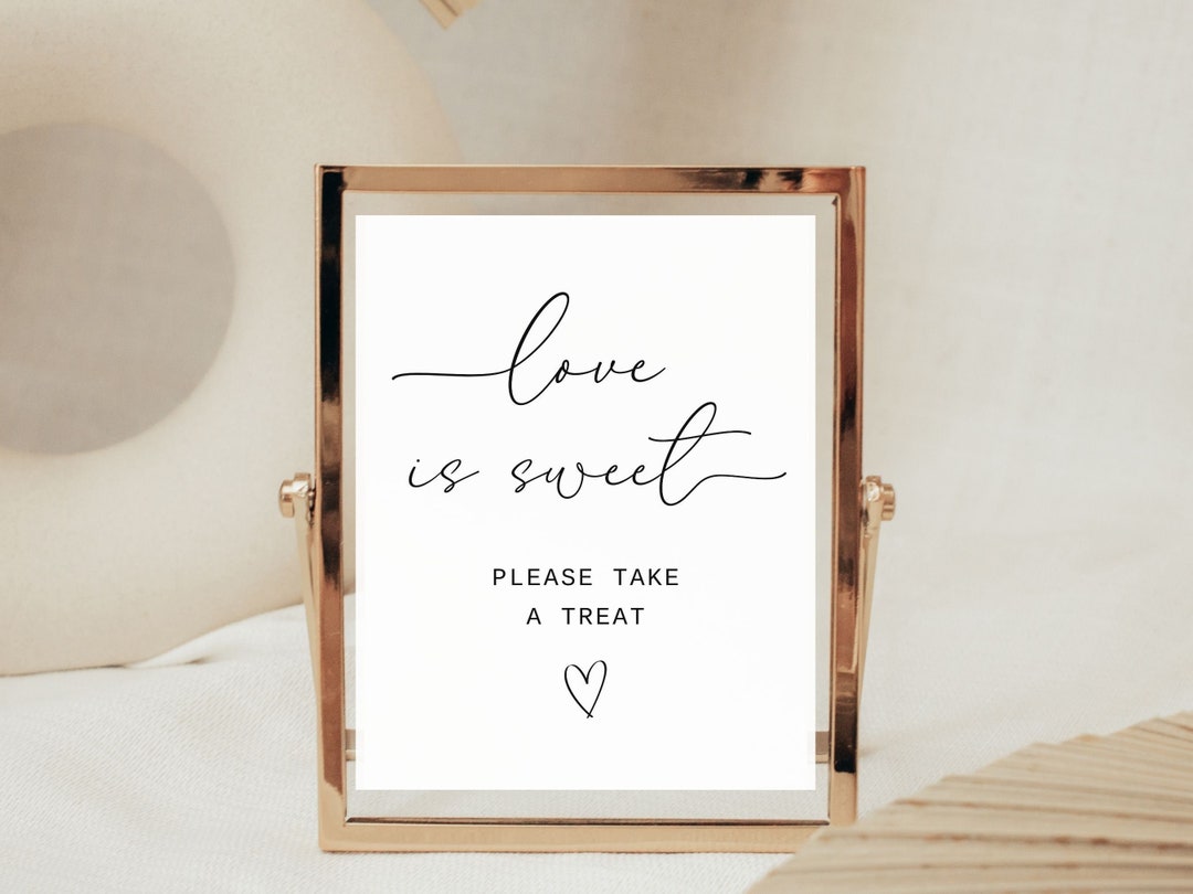 Love is Sweet Sign Printable, Modern Desert Table Sign Sign, Bohemian Wedding Favor Sign Instant ...