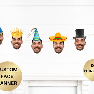 Personalized Birthday Banner Custom Face Photo Banner Customized Party Decor Big face decoration Birthday sign retirement party Bachelorette