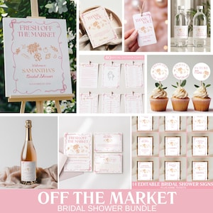 Fresh Off The Market Bridal Shower Invite Bundle Farmer&#39;s Market Bridal Shower Garden Market Wedding Shower Invite Editable Template