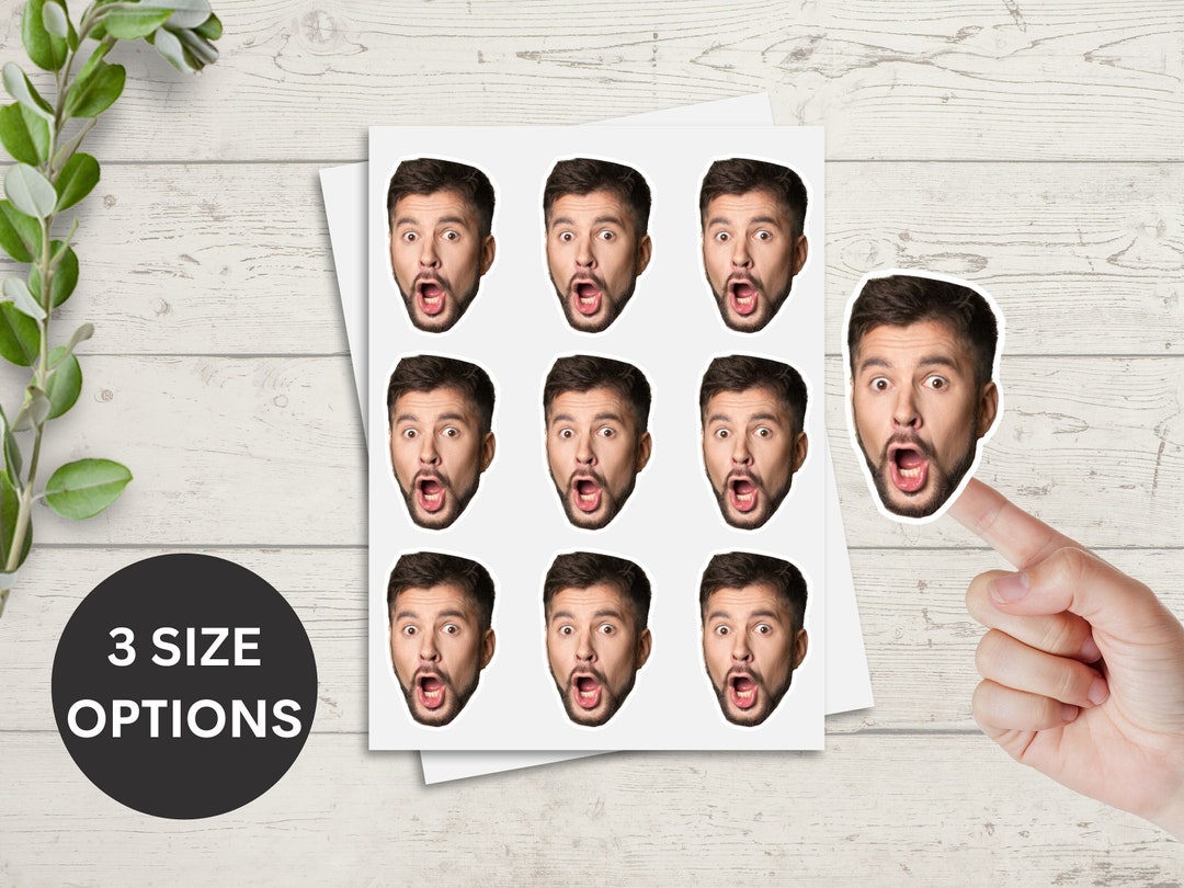 Custom Face Stickers Personalized Stickers Custom Party Etsy