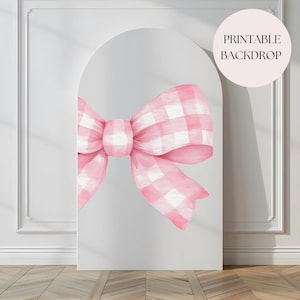 Pink Bow Arch Background Coquette Aesthetic Balloon Arch Backdrop Pink Bow 1st Birthday Girl Photo Backdrop Bow Theme First Birthday Sign