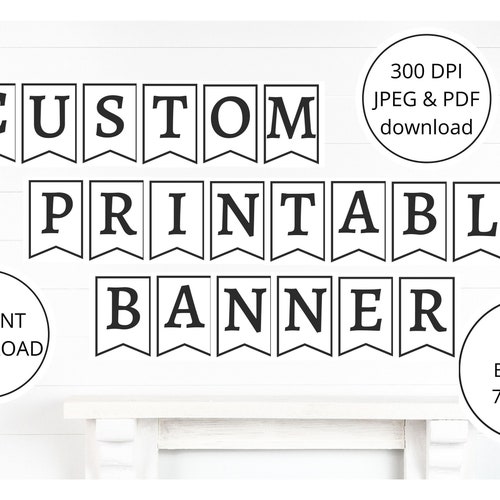 Printable PDF BANNER Printable Alphabet Letter Banner Etsy