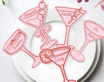 Martinis and bikinis bridesmaids tags bridesmaids proposals bachelorette tags gift tag martini bachelorette proposal name tag Tini bit older