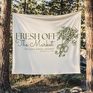 Fresh Off The Market Sign Fresh Off The Market Bridal Shower Banner Minimalist Bridal Shower Sign Flower Market Bridal Shower Decorations