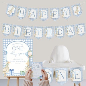 One Silly Goose Birthday Invite Goose First Birthday Party Decor One Silly Goose 1st Birthday Bundle Goose Theme Party Goose Birthday Decor