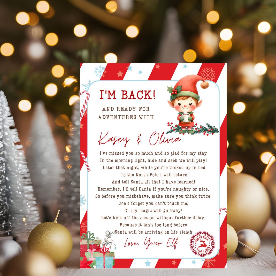 Editable Elf First Time Arrival Letter From Hello From Your Elves, Elf ...