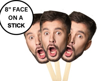 Face on A Stick Big Head Cutouts Bachelorette Party Favors Birthday Decorations Fat Head Groom Cupcake Toppers Graduation Funny Party Favors