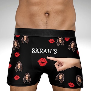 Cadeau photo personnalisé pour petit ami mari Boxer personnalisé sous-vêtement visage sous-vêtement homme personnalisé boxeur marié Cadeau d'anniversaire pour lui