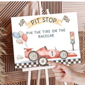 Fast One Birthday Game Racecar 1st Birthday Party Games Fast One Birthday Decor 1st Lap Down Birthday Poster Racing Party Vintage Race Car