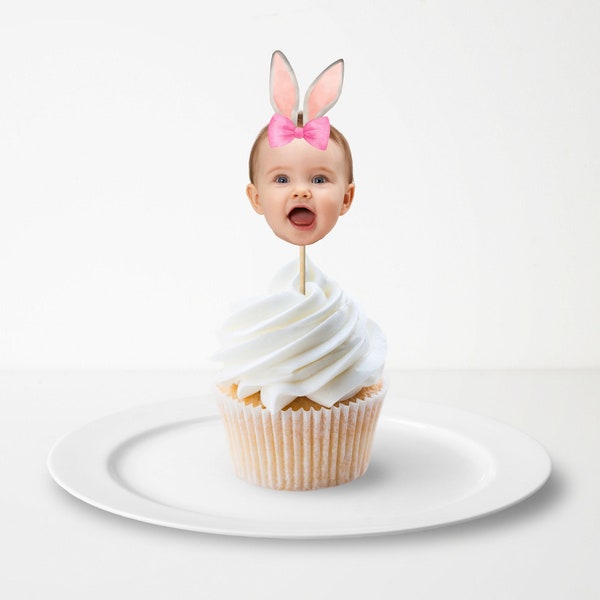 Some Bunny Is One cupcake toppers Bunny 1st Birthday Easter Birthday Face Banner Bunny Turning One First Birthday Spring Birthday Bunny