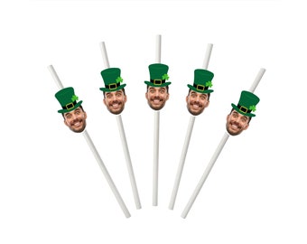 Groom Head Bachelorette Party Straws, Personalized Bachelorette Party Confetti, Groom's Face Decor St. Patrick's day bach, Lucky in Love