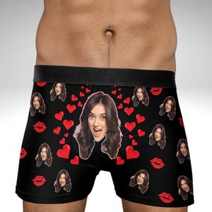 Cadeau photo personnalisé pour petit ami mari Boxer personnalisé sous-vêtement visage sous-vêtement homme personnalisé boxeur marié Cadeau d'anniversaire pour lui