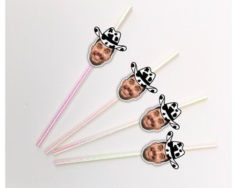 Groom Head Bachelorette Party Straws, Personalized Bachelorette Party Confetti, Groom's Face Decor Cowboy bach, Bash in Nash, Nashville