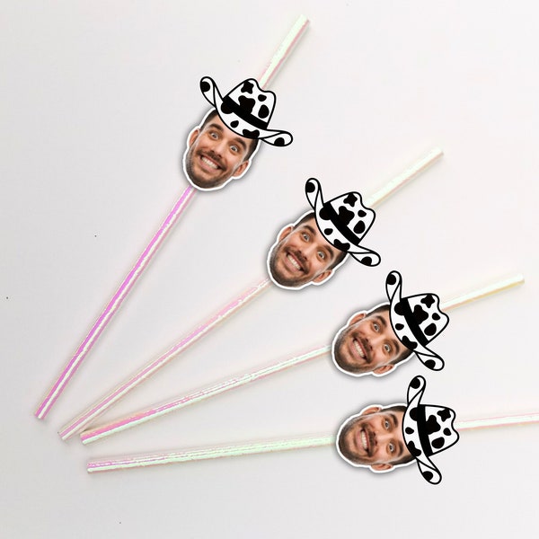 Groom Head Bachelorette Party Straws, Personalized Bachelorette Party Confetti, Groom's Face Decor Cowboy bach, Bash in Nash, Nashville