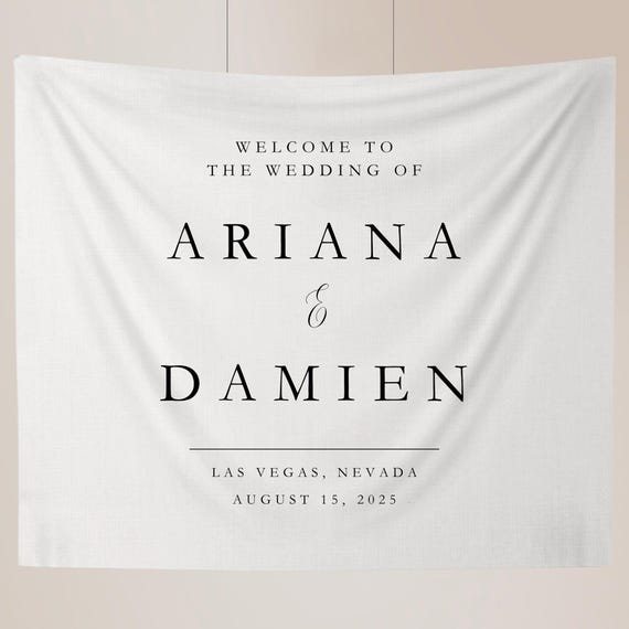 Bannière De Mariage Personnalisée En Lin – 70 X 200 Cm, Texte Sur Mesure Pour Cérémonie, Réception Ou Photo, Style Bohème Moderne