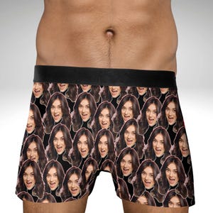 Cadeau photo personnalisé pour petit ami mari Boxer personnalisé sous-vêtement visage sous-vêtement homme personnalisé boxeur marié Cadeau d'anniversaire pour lui