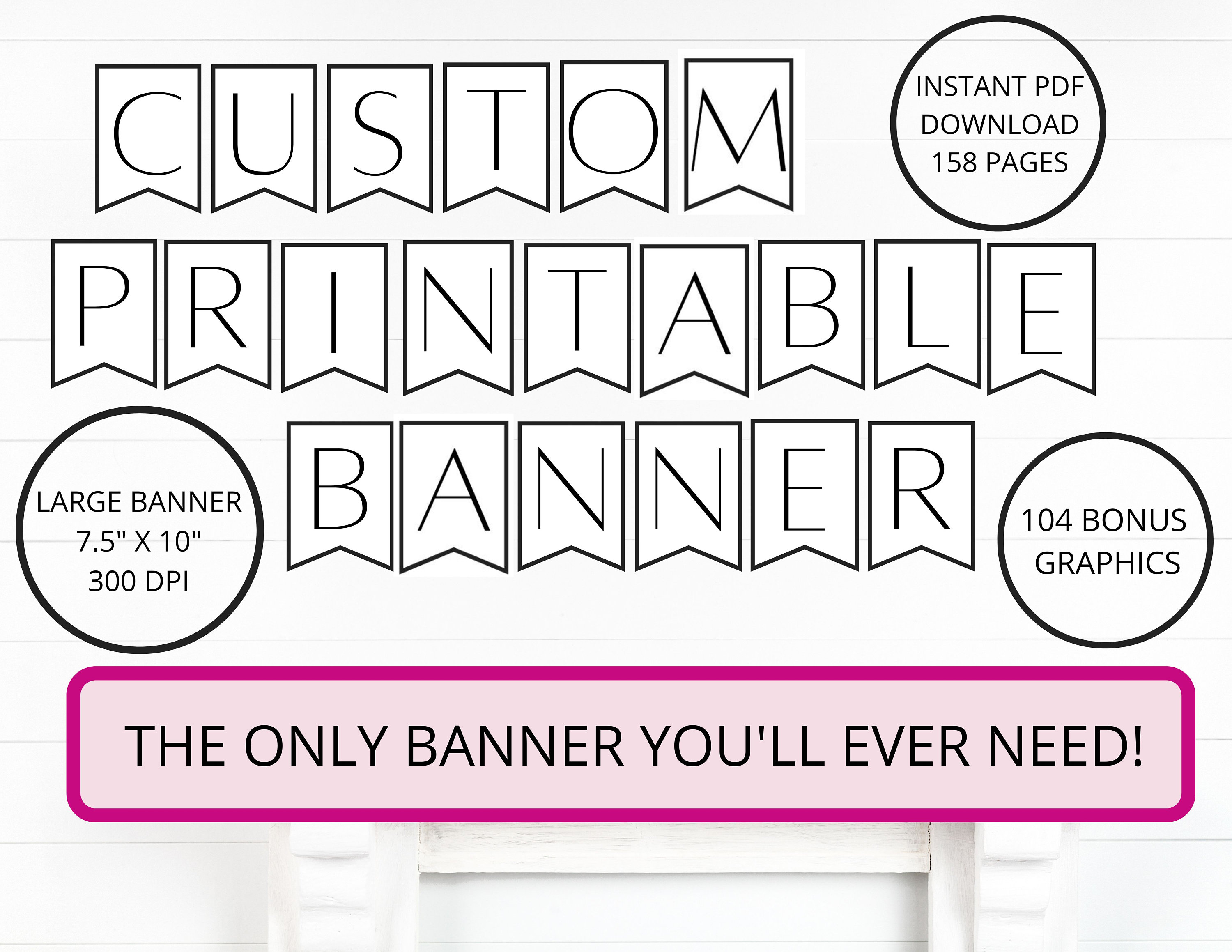 Custom Printable PDF BANNER Printable Alphabet Letter Banner - Etsy Canada