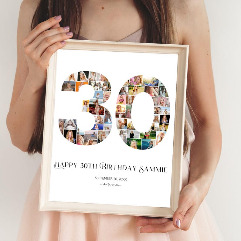 30th Birthday Poster 30th Birthday Photo Collage Template 30th Birthday ...