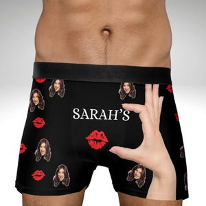 Cadeau photo personnalisé pour petit ami mari Boxer personnalisé sous-vêtement visage sous-vêtement homme personnalisé boxeur marié Cadeau d'anniversaire pour lui