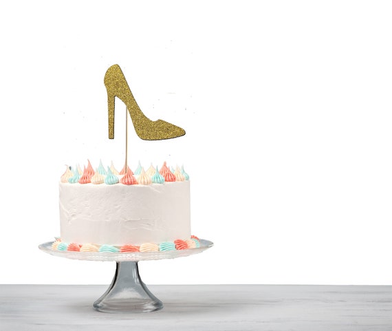 Glitter High Heel Shoe Cake Topper, Birthday High Heel Cake Topper