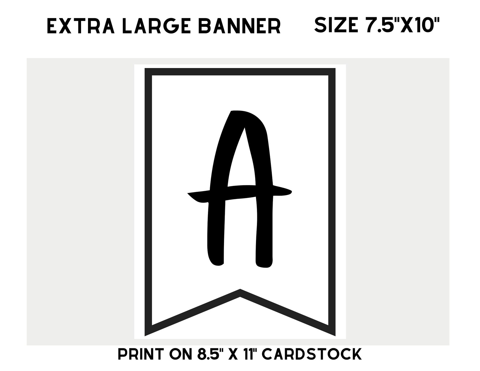 Printable PDF BANNER, Printable Alphabet Letter Banner, Printable