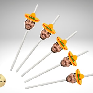 Groom Head Bachelorette Party straws Personalized Bachelorette Party Confetti Groom&#39;s Face Decor Final fiesta bach mexico party sombrero