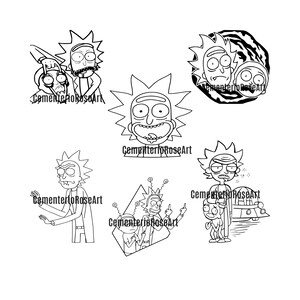Rick and morty svg - Cartoon svg - Cartoon marginal - Cartoon clipart - Digital - Cricut - Png dxf eps pdf