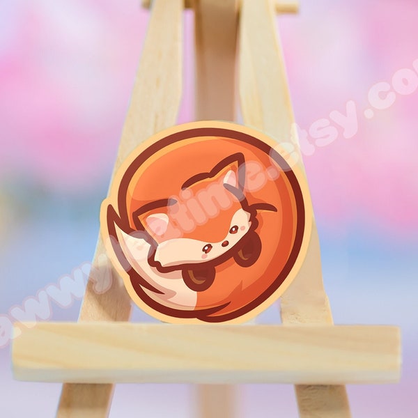 Cute Kawaii Vinyl Stickers | Orange fox | cute sleeping fox | sleepy fox | waterproof | water resistant | handmade |