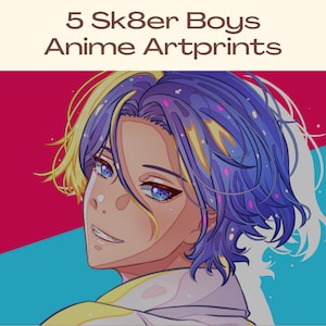 5 Different Skater Boys Anime Art Prints
