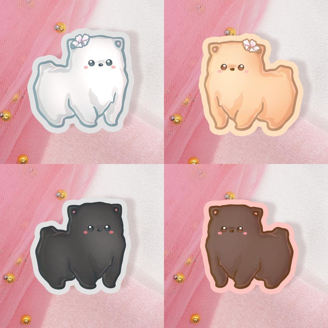 Cute Kawaii Spitz Puppy Sticker Dog Puppies Pet Dog Laptop Stickers ...